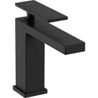 Hansgrohe robinet de lavabo monocommande Tecturis E, finition noir mat, avec technologie CoolStart et EcoSmart+, comprenant un mécanisme de vidange à tirette