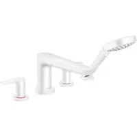 Hansgrohe Talis E robinet baignoire sur gorge 4 trous avec douchette blanc mat