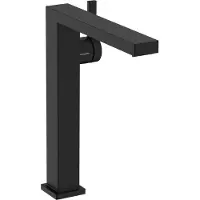 Hansgrohe robinet de lavabo monocommande Tecturis E, finition noir mat, système CoolStart et EcoSmart+, conçu pour les vasques à poser, avec système de bonde à ouverture par pression