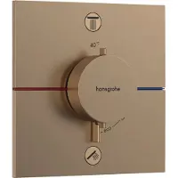 Hansgrohe robinet thermostatique encastré ShowerSelect Comfort E pour deux points de sortie, avec combinaison de sécurité intégrée conforme à la norme EN1717, finition bronze brossé