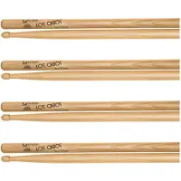 Los Cabos 5A Intense Red Hickory Wood Tip Drumsticks