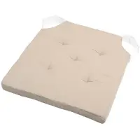 Stof Coussin De Chaise Réversible Lin Et Beige En Coton 38 X 38 Cm