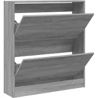 vidaXL Armoire à chaussures sonoma gris 80x21x87,5cm bois d'ingénierie