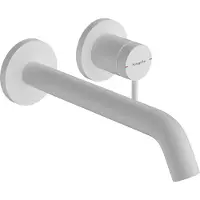 Hansgrohe robinet de lavabo à levier unique encastré Tecturis S, pour montage mural, technologie EcoSmart+, bec de 22,5 cm, finition blanc mat