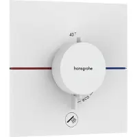 Hansgrohe robinet thermostatique encastré ShowerSelect Comfort E, pour une sortie principale et une sortie supplémentaire, finition blanc mat