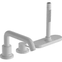 Hansgrohe robinet de baignoire à une seule levier, série Tecturis S, avec système sBox, finition blanc mat, pour installation sur trois trous