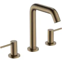 Hansgrohe Robinet de lavabo Tecturis S, 3 trous, finition bronze brossé, avec système économique EcoSmart+ et mécanisme de vidange à ouverture par simple pression