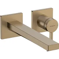 Hansgrohe Mitigeur mural encastré Tecturis E, monocommande, pour lavabo, système EcoSmart+, bec de 22,5 cm, finition bronze brossé
