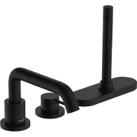 Hansgrohe robinet de baignoire à une seule levier, série Tecturis S, avec système sBox, finition noir mat, pour installation sur trois trous