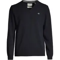 Gant pour homme. 87212 Pull à col en V marine (XL), Casuel, Laine, Manche longue