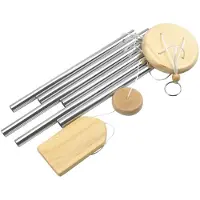 INF Carillon à vent avec 6 tubes métalliques Silver