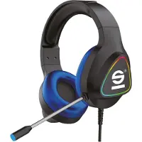 Sparco SPHEADPHONEPRO écouteur/casque Avec fil Arceau Jouer USB Type-A Noir, Bleu