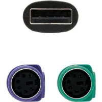 Nanocable 2xps/2-h To Usb Adaptateur 15 Cm Noir Noir One Size