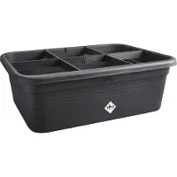 Elho Pot de Plante Carré en Plastique Noir Elho (7,4 x 76 x 26,8 cm)