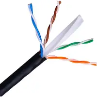 Aisens A135 – 0264 – Câble de réseau extérieur imperméable RJ45 (Rigide, Rouleau de 305 m, résistant aux Rayons UV) Couleur Noir