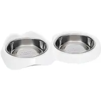 Catit Pixi Double Feeding Dish Blanc