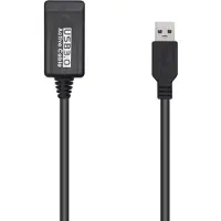 Aisens - câble d'extension usb 3.0 avec amplificateur, type a/m-a/h, noir, 5,0m