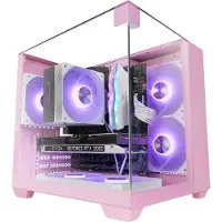 Mars Gaming MC-VISIONMP, Mini Tour, PC, Rose, Micro ATX, Mini-ITX, Métal, Verre trempé, Gaming