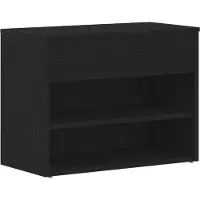 vidaXL Banc à chaussures Chêne noir 60 x 30 x 45 cm Bois d'ingénierie