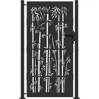 vidaXL Porte de Jardin Noir 100 x 200 cm Acier enduit de poudre