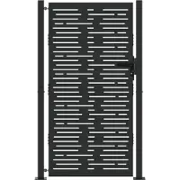 vidaXL Porte de Jardin Noir 100 x 175 cm Acier enduit de poudre