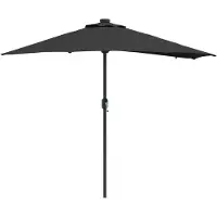 vidaXL Parasol de jardin noir 294 x 150 x 223 cm