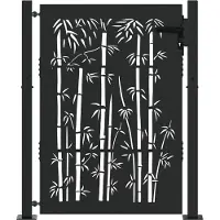 vidaXL Porte de Jardin Noir 100 x 150 cm Acier enduit de poudre