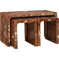 vidaXL Tables gigognes Marron Bois de mangue massif