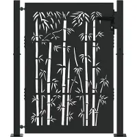 vidaXL Porte de Jardin Noir 100 x 125 cm Acier enduit de poudre
