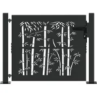 vidaXL Porte de Jardin Noir 105 x 100 cm Acier enduit de poudre