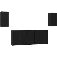 vidaXL Ensemble de meubles TV 7 pcs noir imitation chêne 30,5 x 30 x 60 cm