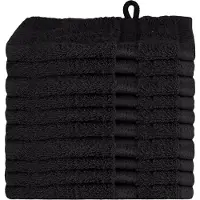 vidaXL Gants de Toilette SOLUND Noir Coton