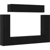 vidaXL Ensemble de meubles TV 8 pcs Noir imitation chêne Bois composite