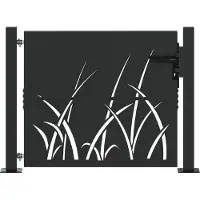 vidaXL Porte de Jardin, Portail de jardin 105x75 cm en acier corten design herbe