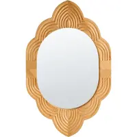 Beliani Miroir FRESVILLE 62 cm 100 cm Bois Marron clair
