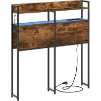 vidaXL : Tête de lit avec rangement, en bois composite imitation chêne fumé