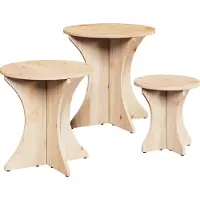 vidaXL Table Basse 3 Pcs Naturelle 46 X 46 X 47 Cm Lumarko !