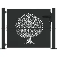 vidaXL Porte de Jardin Noir 100 x 100 cm Acier peint par poudre