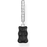 Thomas Sabo Créole unique avec pendentif ourson doré noir, (Argent 925, Argent 925, Argent Sterling)