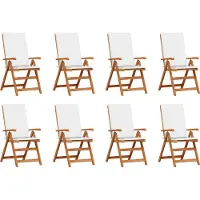 vidaXL Ensemble de 8 chaises de jardin marron et blanc 57 x 71,5 x 104 cm