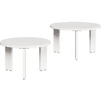 vidaXL Table Basse 2 Pcs Blanc 47.5 X 47.5 X 27 Cm Lumarko