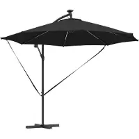 vidaXL Parasol 294 x 294 x 248 cm en polyester et aluminium, noir