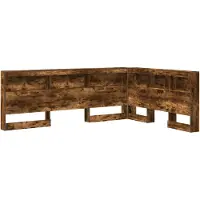 vidaXL Tête de lit de rangement Chêne fumé 160 cm Matériau dérivé du bois