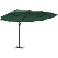 vidaXL Parasol vert 372 x 198 x 243 cm en polyester et aluminium