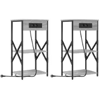 vidaXL Cabinet de chevet 2 pcs Sonoma gris 41 x 31 x 76 cm