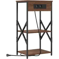 vidaXL Cabinet de chevet avec étagère Chêne marron 41 x 31 x 76 cm