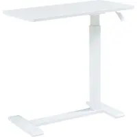 En.casa Table pour ordinateur portable 'Klirg' réglable en hauteur, à roulettes, 66-92 x 68 x 36 cm blanc