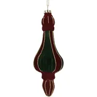 Clayre & Eef Boule de Noël Rouge et Verte 6x17 cm