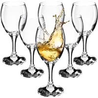 Kadax Verres à vin "Odnes", Verre à vin sur pied long, Verres à vin rouge et blanc, 200 ml, 6 pièces