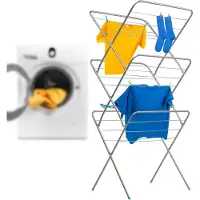 Kadax Séchoir à linge "Luchap", Séchoir vertical avec une surface de séchage totale de 20 m, pliable, Gris